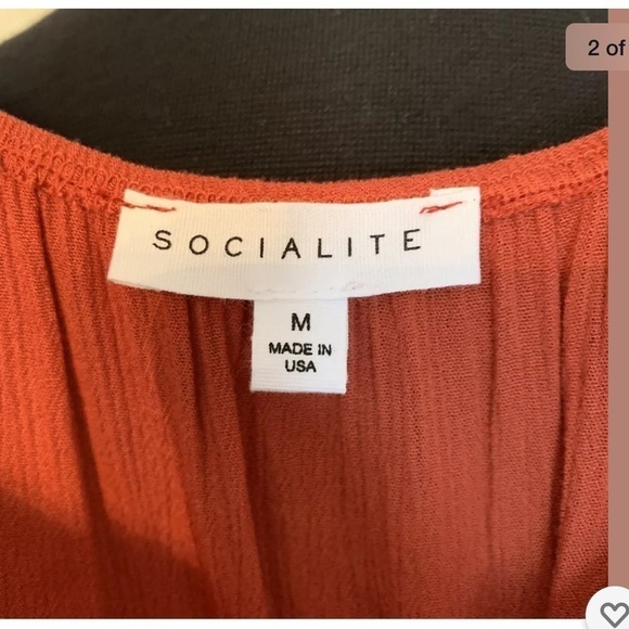 Socialite Womens Blouse Size Medium Orange - Picture 2 of 7